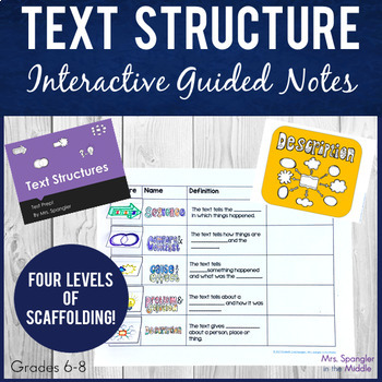 Preview of Text Structure Activities - Foldable Style Notes with PowerPoint - Game