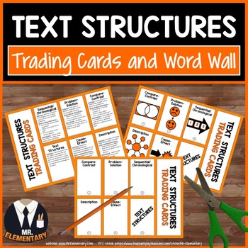 Preview of Text Structures Trading Cards and Word Wall