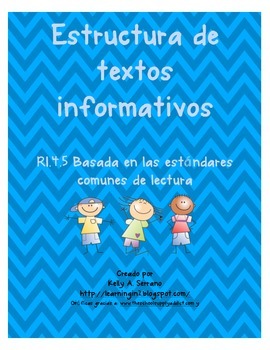 Preview of Non Fiction Text Structures in Spanish ( No Prep / Common Core Aligned )