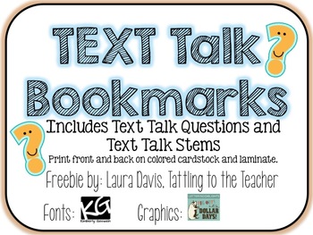 Preview of Text Talk Bookmarks {freebie}