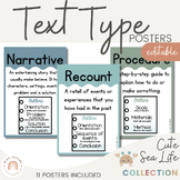 Text Type Posters | Cute Sea Life English Classroom Decor