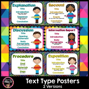 Text Type Posters by Tales From Miss D | Teachers Pay Teachers