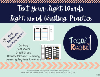 Preview of Text Your Sight Words - Writing Practice
