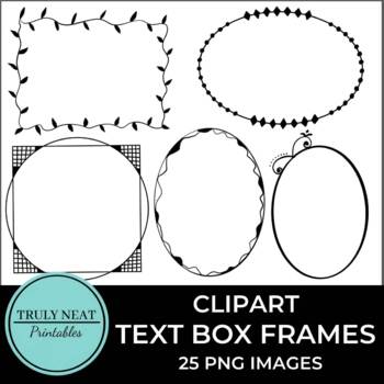 Preview of Text box frames clipart, doodle border for text box, Decorative borders 