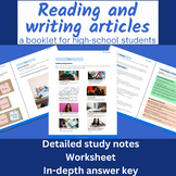 Text features: articles - a booklet for high-school students