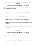 Text structure review writing activity