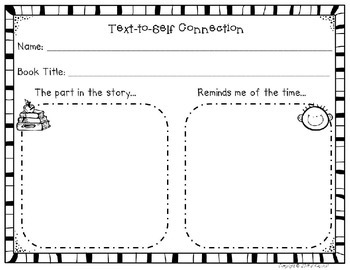 Preview of Text to Self Connection Worksheet