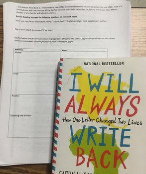 Preview of Thematic Focus: Culture: Text to Text Connection: I Will Always Write Back