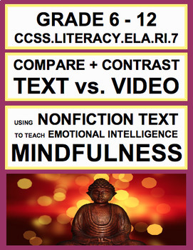 Preview of Text vs. Film Compare + Contrast with SEL Nonfiction Article: Mindfulness