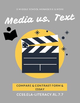 Preview of Text vs. Media: Graphic Organizer and Essay (CCSS.ELA-LITERACY.RL.7)