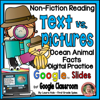 Preview of Text vs. Pictures Digital Practice with Ocean Animals RI.1.6
