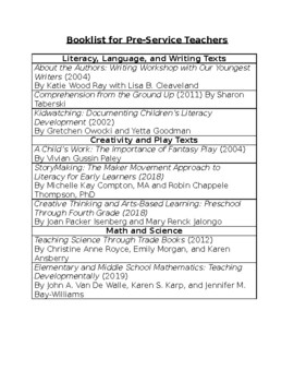 Preview of Textbook Booklist for Pre-Service Teachers
