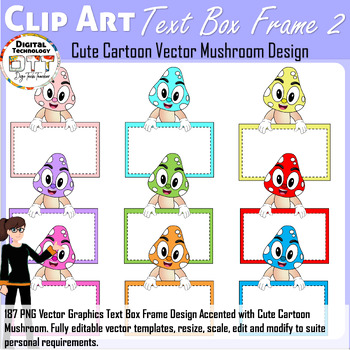 Preview of Textbox Frame Clipart 2, Notepad Clipart, Cartoon Mushroom Clipart Accents