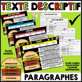 French Descriptive Writing -Texte descriptif -paragraphes 
