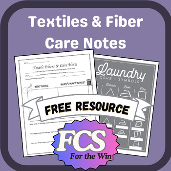 Preview of Textile Fibers & Care Guided Notes - Family Consumer Science