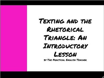 Preview of The Rhetorical Triangle: Introductory Lesson & Application Activity