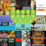 3 Month Pack - ESL Beginners + Intermediates! Readings, Activities, Vocab, Fun!
