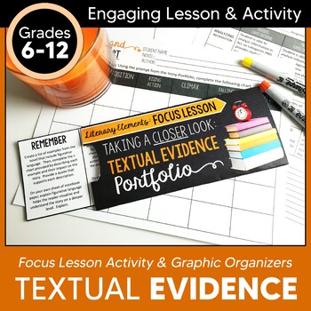 Preview of Citing Text Evidence Activity & Focus Lesson for ANY Novel