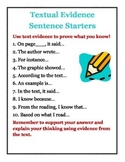 Textual Evidence Sentence Starters Poster