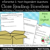Textual Evidence and Inferences in a Non-Fiction Text: Homeless