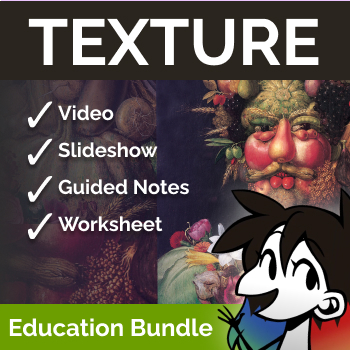 Preview of Texture - Elements of Art Bundle | Worksheet, Answers, Slideshow, Video & More