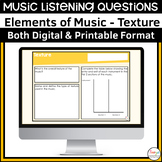 Texture Elements of Music Listening Questions for Song Ana