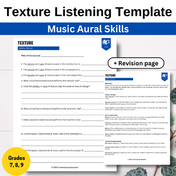 Preview of Music Listening Questions Texture Aural Skills