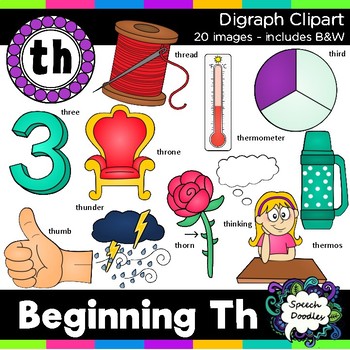 Preview of Th Clipart - Beginning Digraph - th, 20 images! For Personal and Commercial Use