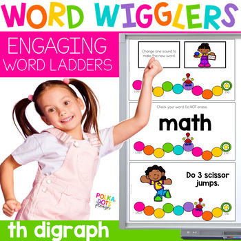 Preview of Th Digraph Game and Worksheet | Word Ladders | Word Wigglers