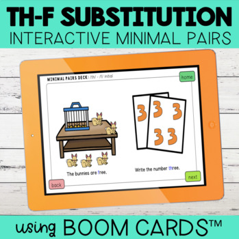 Preview of Th-F Minimal Pairs Boom Cards™ Interactive | Distance Learning