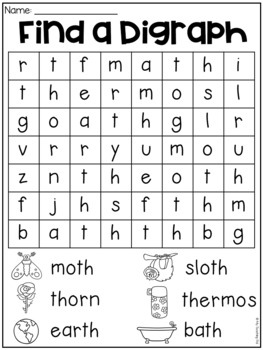 th worksheet packet digraphs worksheets distance learning tpt