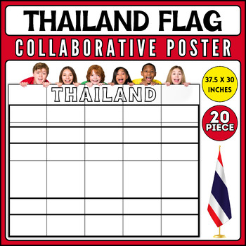 Preview of Thailand Flag Collaborative Coloring Poster | AAPI Heritage Month Bulletin Board