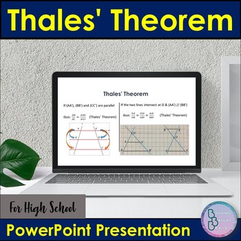 Preview of Thales' Theorem | PowerPoint Presentation Lesson slides High School Geometry