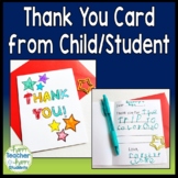 Thank You Card: Thank You Note from Student to Color & Fil