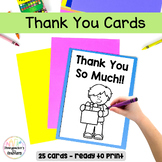 Thank You Cards (B&W - Blank inside) - Foldable