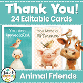 Thank You Cards | Editable Thank You Cards Volunteers & Pa