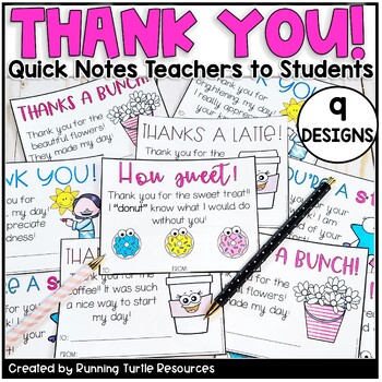 Preview of Teacher Appreciation Week, Thank You Cards & Notes From Teacher, End of Year