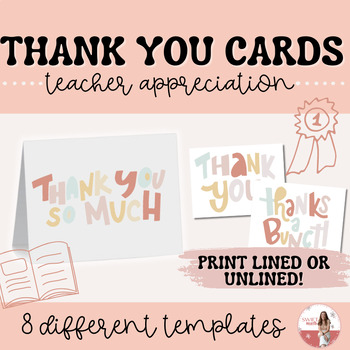 Thank You Cards/Notes by Swift Math | TPT