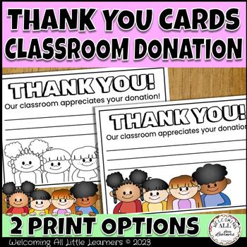 Preview of Thank You Cards, Notes: Classroom & Parent Donations Appreciation
