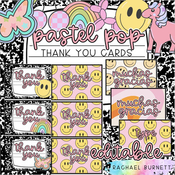 Preview of Thank You Cards Pastel Pop