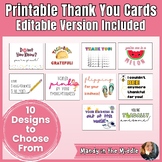 Thank You Cards | Printable & EDITABLE | End of the Year |