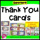 Thank You Cards SUPERHERO Theme for STAFF or Students