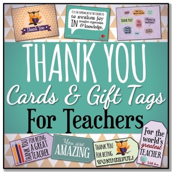 Preview of Thank You Cards & Tags for Teachers