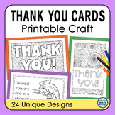 Thank You Cards to Color - Appreciation and Gratitude Card Craft