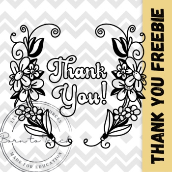 Thank You Floral Wreath Doodle Clipart Graphic Text Design Freebie