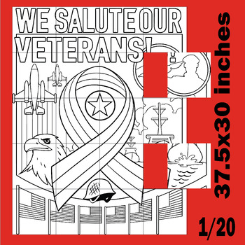 Preview of Veterans Day Collaborative Poster Art Coloring Pages memorial day craft