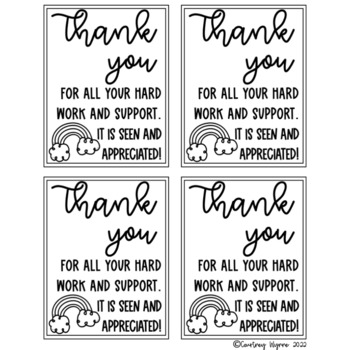 End of the Year Thank You Gift Tags for Parents by Teach for the Wynne