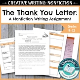 Thank You Letter: A Creative Writing Assignment for High S