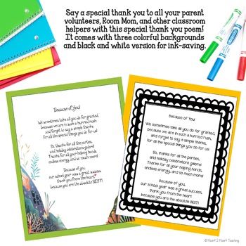 parent volunteer thank you poem