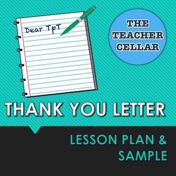 Preview of Thank You Letter Lesson Plan, Template, and Sample